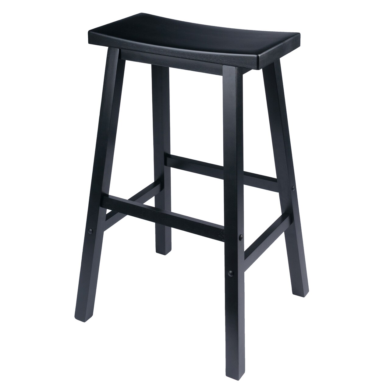 Contemporary Home Living 28.75" Black Elegant Saddle Seat Bar Comfortable Stool